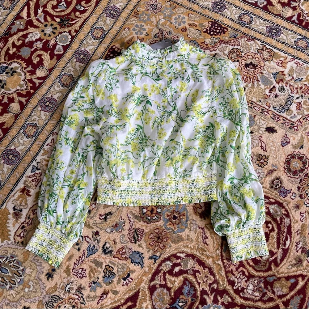 Alice and Olivia Callico Blouse Sz Medium - Picture 9 of 12